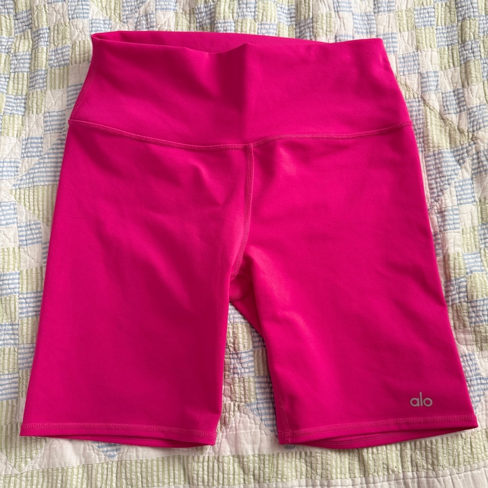 ALO Yoga Women's Bright Pink Bike Shorts
